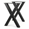 Metall-Hochtischbeine in X-Form schwarz - 2er-Set - Profil 10x10 cm - 78 cm breit - 105 cm hoch - Bartisch-/Stehtisch-Beine aus pulverbeschichtetem Stahl, RAL 9005