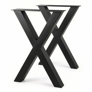 Metall-Hochtischbeine in X-Form schwarz - 2er-Set - 10x10 cm - 78 cm breit - 105 cm hoch
