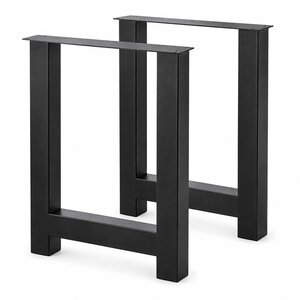 Metall-Hochtischbeine in H-Form schwarz - 2er-Set - 10x10 cm - 78 cm breit - 105 cm hoch