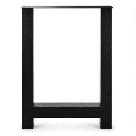 Metall-Hochtischbeine in H-Form schwarz - 2er-Set - Profil 10x10 cm - 78 cm breit - 105 cm hoch - Bartisch-/Stehtisch-Beine aus pulverbeschichtetem Stahl, RAL 9005