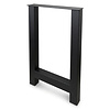 Metall-Hochtischbeine in H-Form schwarz - 2er-Set - Profil 8x8 cm - 60 cm breit - 90 cm hoch - Bartisch-/Stehtisch-Beine aus pulverbeschichtetem Stahl, RAL 9005