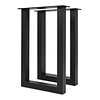 Metall-Hochtischbeine in U-Form schwarz - 2er-Set - Profil 10x10 cm - 60 cm breit - verschiedene Höhen - Bartisch-/Stehtisch-Beine aus pulverbeschichtetem Stahl, RAL 9005