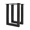 Metall-Hochtischbeine in U-Form schwarz - 2er-Set - Profil 10x10 cm - 60 cm breit - verschiedene Höhen - Bartisch-/Stehtisch-Beine aus pulverbeschichtetem Stahl, RAL 9005