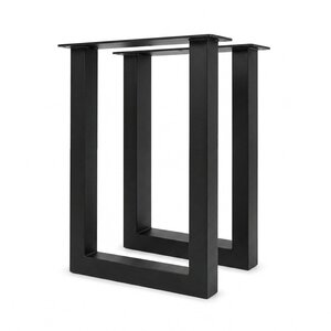 Metall-Hochtischbeine in U-Form schwarz - 2er-Set - 8x8 cm - 60 cm breit
