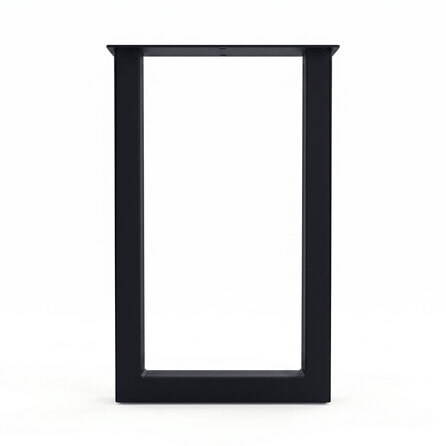 Metall-Hochtischbeine in U-Form schwarz - 2er-Set - Profil 10x10 cm - 60 cm breit - verschiedene Höhen - Bartisch-/Stehtisch-Beine aus pulverbeschichtetem Stahl, RAL 9005