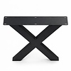 Metall-Tischbeine in X-Form schwarz -2er-Set - Profil 4x10 cm - 76 cm breit - 72 cm hoch - Esstischbeine aus pulverbeschichtetem Stahl, RAL 9005