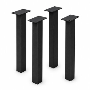 Metall-Tischbeine in Blockform schwarz - 4 einzelne Tischbeine im Set - 8x8 cm - 72 cm hoch