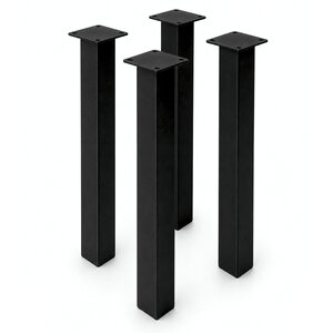 Metall-Tischbeine in Blockform schwarz - 4 einzelne Tischbeine im Set - 6x6 cm - 72 cm hoch