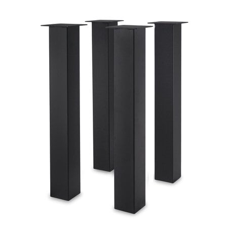 Metall-Tischbeine in Blockform schwarz -4 einzelne Tischbeine im Set - Profil 10x10 cm - 70 oder 72 cm hoch - Esstischbeine aus pulverbeschichtetem Stahl, RAL 9005