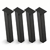 Schräge Metall-Tischbeine in Blockform schwarz -4 einzelne Tischbeine im Set - Profil 10x10 cm - 72 cm hoch - Esstischbeine aus pulverbeschichtetem Stahl, RAL 9005