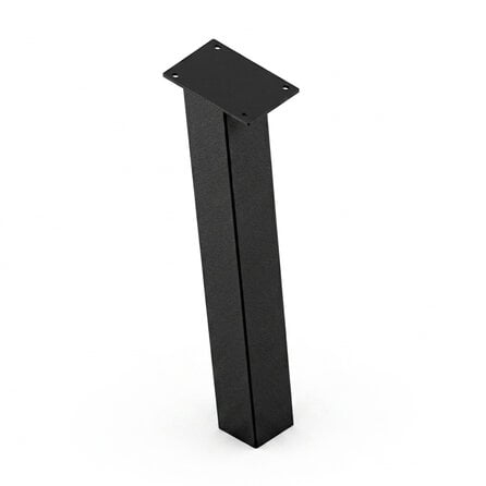 Schräge Metall-Tischbeine in Blockform schwarz -4 einzelne Tischbeine im Set - Profil 10x10 cm - 72 cm hoch - Esstischbeine aus pulverbeschichtetem Stahl, RAL 9005