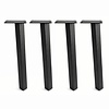 Schräge Metall-Tischbeine in Blockform schwarz -4 einzelne Tischbeine im Set - Twist-Profil 5x5 cm - 72 cm hoch - Esstischbeine aus pulverbeschichtetem Stahl, RAL 9005
