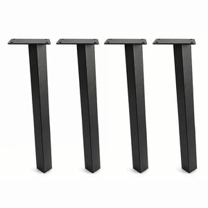 Schräge Metall-Tischbeine in Blockform schwarz - 4 einzelne Tischbeine im Set - 5x5 cm (twist) - 72 cm hoch
