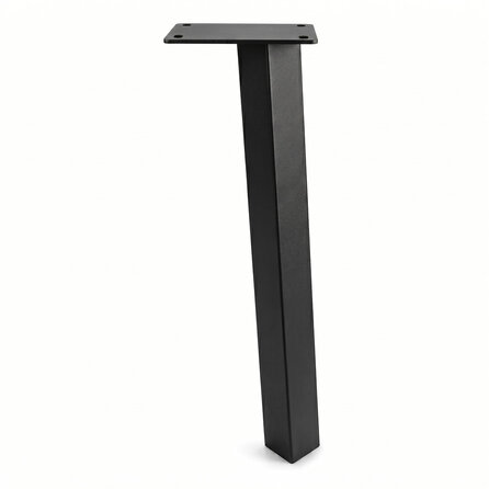 Schräge Metall-Tischbeine in Blockform schwarz -4 einzelne Tischbeine im Set - Twist-Profil 5x5 cm - 72 cm hoch - Esstischbeine aus pulverbeschichtetem Stahl, RAL 9005