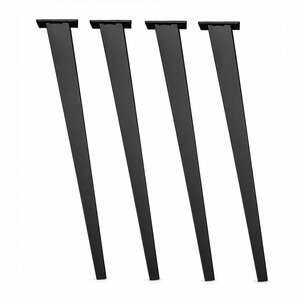 Schräge Metall-Tischbeine schwarz - 4 einzelne Tischbeine im Set - verjüngt - 72 cm hoch