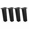 Schräge Metall-Couchtischbeine in Blockform schwarz -4 einzelne Tischbeine im Set - Profil 8x8 cm - 40 oder 43 cm hoch - Couchtisch-Beine aus pulverbeschichtetem Stahl, RAL 9005