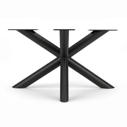 Spider-Couchtischgestell Metall - Rundprofil Ø 6 cm - 58x78 cm - 40 cm hoch - Sofa-/Wohnzimmer-Tischgestell aus pulverbeschichtetem Stahl, RAL 9005