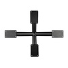Spider-Couchtischgestell Metall - Rundprofil Ø 6 cm - 58x78 cm - 40 cm hoch - Sofa-/Wohnzimmer-Tischgestell aus pulverbeschichtetem Stahl, RAL 9005