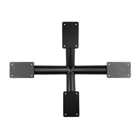 Spider-Couchtischgestell Metall - Rundprofil Ø 6 cm - 58x78 cm - 40 cm hoch - Sofa-/Wohnzimmer-Tischgestell aus pulverbeschichtetem Stahl, RAL 9005