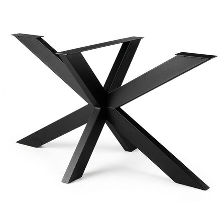 Spider Tischgestell Metall - schwarz - Profil 4x8 cm - 80x140 cm - 73 cm hoch - Esstischgestell (Mittelfuß)  aus pulverbeschichtetem Stahl, RAL 9005