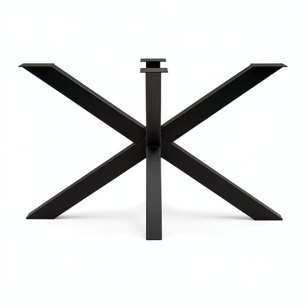 Spider Tischgestell Metall - schwarz - Profil 5x5 cm - 80x140 cm - 72 cm hoch - Esstischgestell (Mittelfuß)  aus pulverbeschichtetem Stahl, RAL 9005