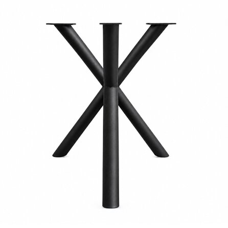 Spider Tischgestell Metall - schwarz -  Rundprofil Ø 7,6 cm - 74x150 cm - 73 cm hoch - Esstischgestell (Mittelfuß)  aus pulverbeschichtetem Stahl, RAL 9005