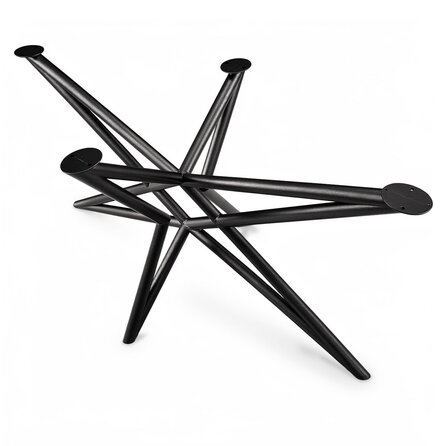 Spider Tischgestell Metall - schwarz -  Rundprofil Ø 4,2 cm - 77x160 cm - 73,5 cm hoch - Esstischgestell (Mittelfuß)  aus pulverbeschichtetem Stahl, RAL 9005