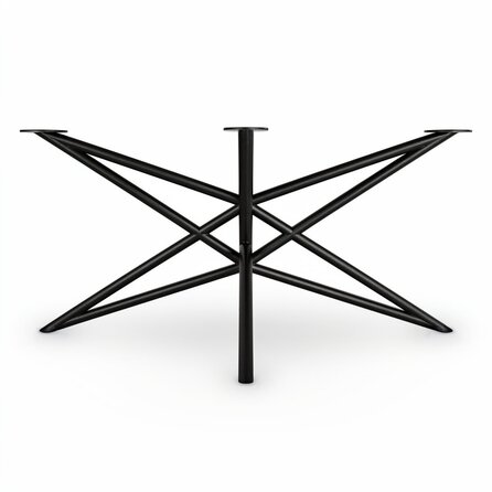 Spider Tischgestell Metall - schwarz -  Rundprofil Ø 4,2 cm - 77x160 cm - 73,5 cm hoch - Esstischgestell (Mittelfuß)  aus pulverbeschichtetem Stahl, RAL 9005
