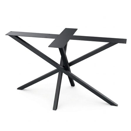 Mikado-Spider-Tischgestell Metall - schwarz - Profil 4x4 cm - 70x140 oder 70x180 cm - 73 cm hoch - Esstischgestell (Mittelfuß)  aus pulverbeschichtetem Stahl, RAL 9005