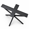 Mikado-Spider-Tischgestell Metall - schwarz - Profil 4x4 cm - 70x140 oder 70x180 cm - 73 cm hoch - Esstischgestell (Mittelfuß)  aus pulverbeschichtetem Stahl, RAL 9005