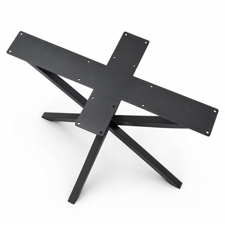 Mikado-Spider-Tischgestell Metall - schwarz - Profil 4x4 cm - 70x140 oder 70x180 cm - 73 cm hoch - Esstischgestell (Mittelfuß)  aus pulverbeschichtetem Stahl, RAL 9005