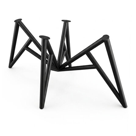 Spinnen-Tischgestell Metall - schwarz - Rundprofil Ø 4,2 cm - 77x160 cm - 72,5 cm hoch - Esstischgestell (Mittelfuß)  aus pulverbeschichtetem Stahl, RAL 9005