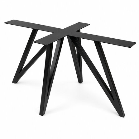Butterfly-Tischgestell Metall - schwarz - Profil 4x4 cm - 78x140 cm - 72 cm hoch - Esstischgestell (Mittelfuß)  aus pulverbeschichtetem Stahl, RAL 9005