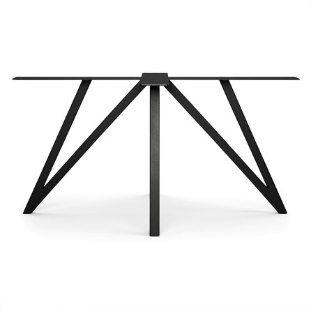 Butterfly-Tischgestell Metall - schwarz - Profil 4x4 cm - 78x140 cm - 72 cm hoch - Esstischgestell (Mittelfuß)  aus pulverbeschichtetem Stahl, RAL 9005
