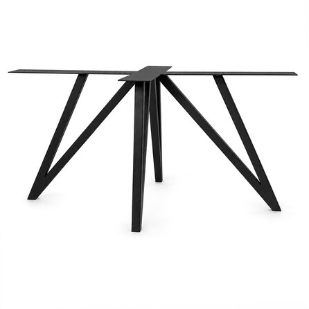 Butterfly-Tischgestell Metall - schwarz - Profil 4x4 cm - 78x140 cm - 72 cm hoch - Esstischgestell (Mittelfuß)  aus pulverbeschichtetem Stahl, RAL 9005