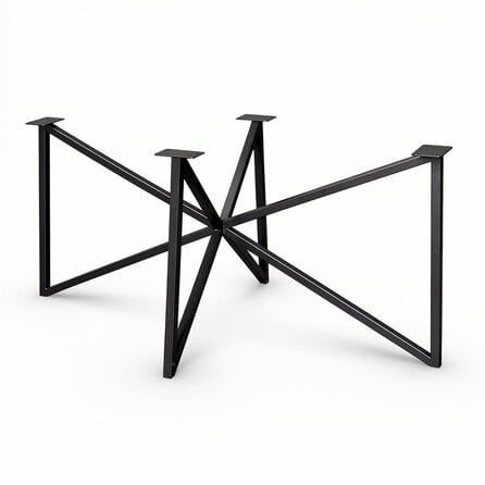 Butterfly-Tischgestell Metall - schwarz - Profil 3x3 cm - 87x153 cm - 73 cm hoch - Esstischgestell (Mittelfuß)  aus pulverbeschichtetem Stahl, RAL 9005