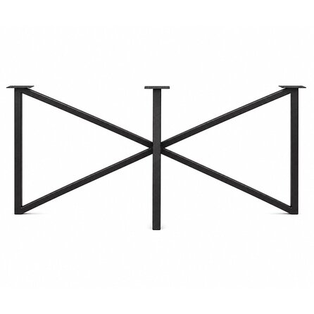 Butterfly-Tischgestell Metall - schwarz - Profil 3x3 cm - 87x153 cm - 73 cm hoch - Esstischgestell (Mittelfuß)  aus pulverbeschichtetem Stahl, RAL 9005