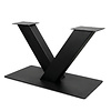 V-Tischgestell - schwarz - Profil 5x15 cm - 60x120 cm - 73 cm hoch - Esstischgestell (Mittelfuß) in V-Form aus pulverbeschichtetem Stahl, RAL 9005