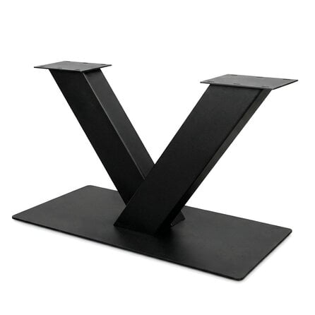 V-Tischgestell - schwarz - Profil 5x15 cm - 60x120 cm - 73 cm hoch - Esstischgestell (Mittelfuß) in V-Form aus pulverbeschichtetem Stahl, RAL 9005