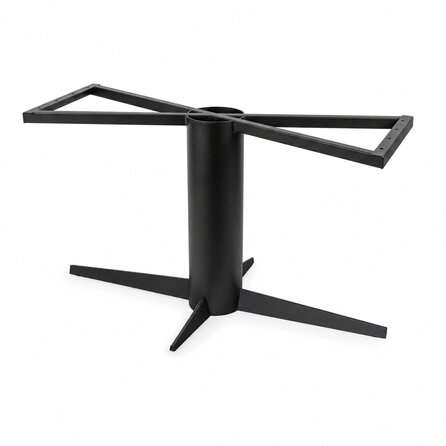 Vierfuß-Tischgestell Metall - schwarz - Rundprofil Ø 16 oder 21,9 cm -  mehrere Größen - 73 cm hoch - Esstischgestell (Tischfuß / Mittelfuß) aus pulverbeschichtetem Stahl, RAL 9005