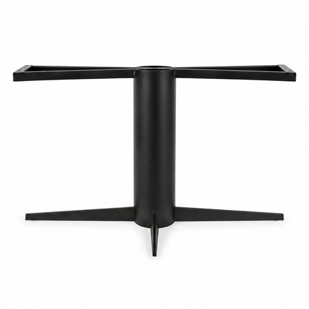 Vierfuß-Tischgestell Metall - schwarz - Rundprofil Ø 16 oder 21,9 cm -  mehrere Größen - 73 cm hoch - Esstischgestell (Tischfuß / Mittelfuß) aus pulverbeschichtetem Stahl, RAL 9005
