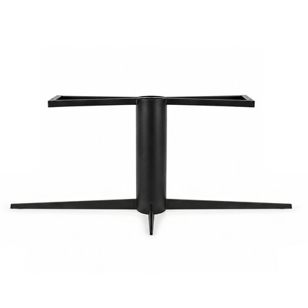 Vierfuß-Tischgestell Metall - schwarz - Rundprofil Ø 16 oder 21,9 cm -  mehrere Größen - 73 cm hoch - Esstischgestell (Tischfuß / Mittelfuß) aus pulverbeschichtetem Stahl, RAL 9005