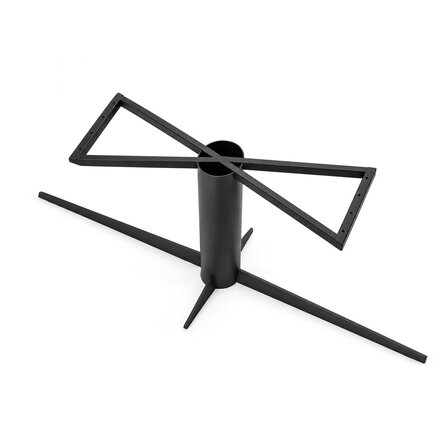 Vierfuß-Tischgestell Metall - schwarz - Rundprofil Ø 16 oder 21,9 cm -  mehrere Größen - 73 cm hoch - Esstischgestell (Tischfuß / Mittelfuß) aus pulverbeschichtetem Stahl, RAL 9005