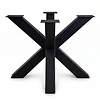 Kreuz-Tischgestell Metall - schwarz - Profil 10x10 cm - 80x80 cm - 72 cm hoch - Esstischgestell (Kreuzfuß / Mittelfuß) aus pulverbeschichtetem Stahl, RAL 9005