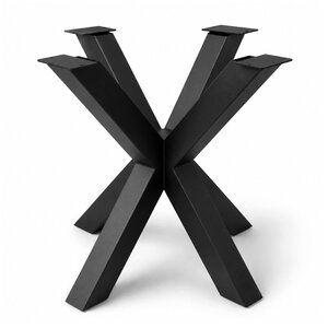 Kreuz-Tischgestell Metall - schwarz - 8x8 cm - 72 cm hoch