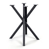 Mikado-Kreuz-Tischgestell Metall - schwarz - Profil 4x4 cm - 70x70 cm - 73 cm hoch - Esstischgestell (Kreuzfuß / Mittelfuß) aus pulverbeschichtetem Stahl, RAL 9005