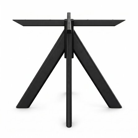 Pyramiden-Tischgestell Metall - schwarz - Profil 4x10 cm - 90x90 cm - 73 cm hoch - Esstischgestell (Mittelfuß) aus pulverbeschichtetem Stahl, RAL 9005