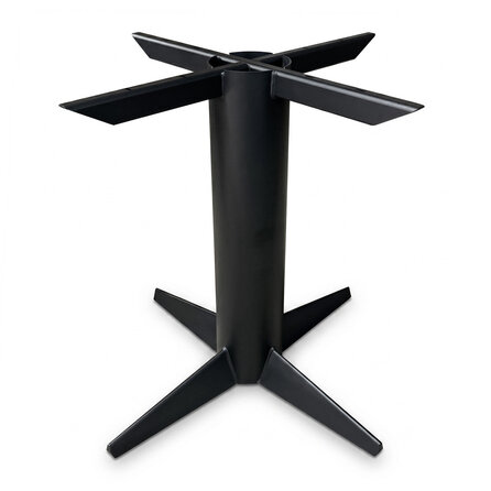 Vierfuß-Tischgestell Metall - schwarz - Rundprofil Ø 16 cm - 84x84 cm - 73 cm hoch - Esstischgestell (Mittelfuß) aus pulverbeschichtetem Stahl, RAL 9005