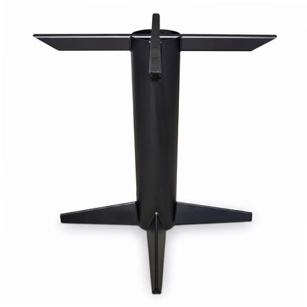 Vierfuß-Tischgestell Metall - schwarz - Rundprofil Ø 16 cm - 84x84 cm - 73 cm hoch - Esstischgestell (Mittelfuß) aus pulverbeschichtetem Stahl, RAL 9005