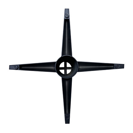 Vierfuß-Tischgestell Metall - schwarz - Rundprofil Ø 16 cm - 84x84 cm - 73 cm hoch - Esstischgestell (Mittelfuß) aus pulverbeschichtetem Stahl, RAL 9005